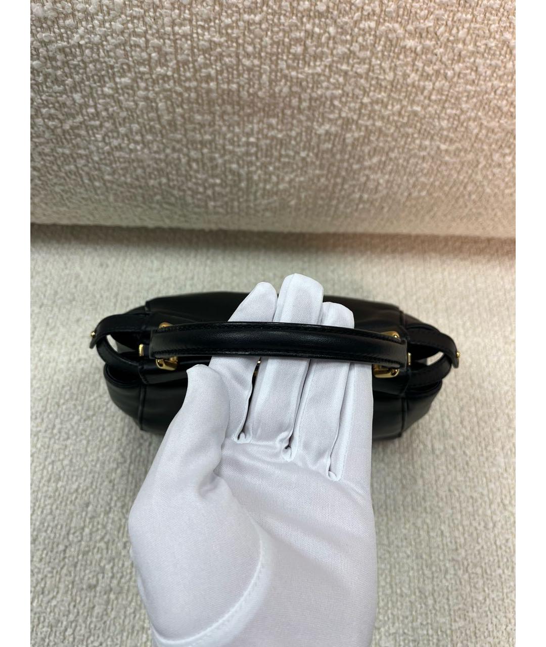 FENDI Черная кожаная сумка с короткими ручками, фото 7