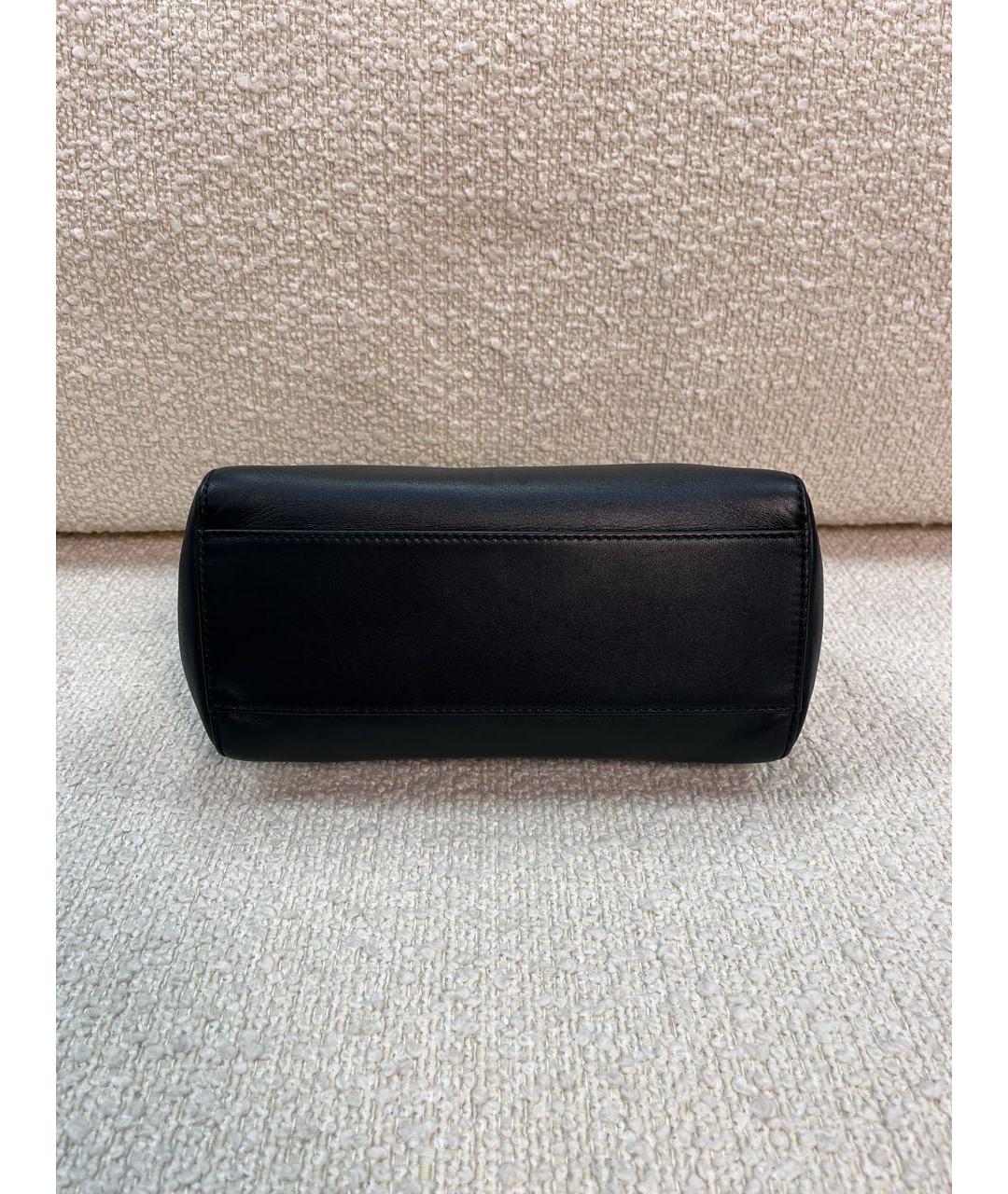 FENDI Черная кожаная сумка с короткими ручками, фото 6