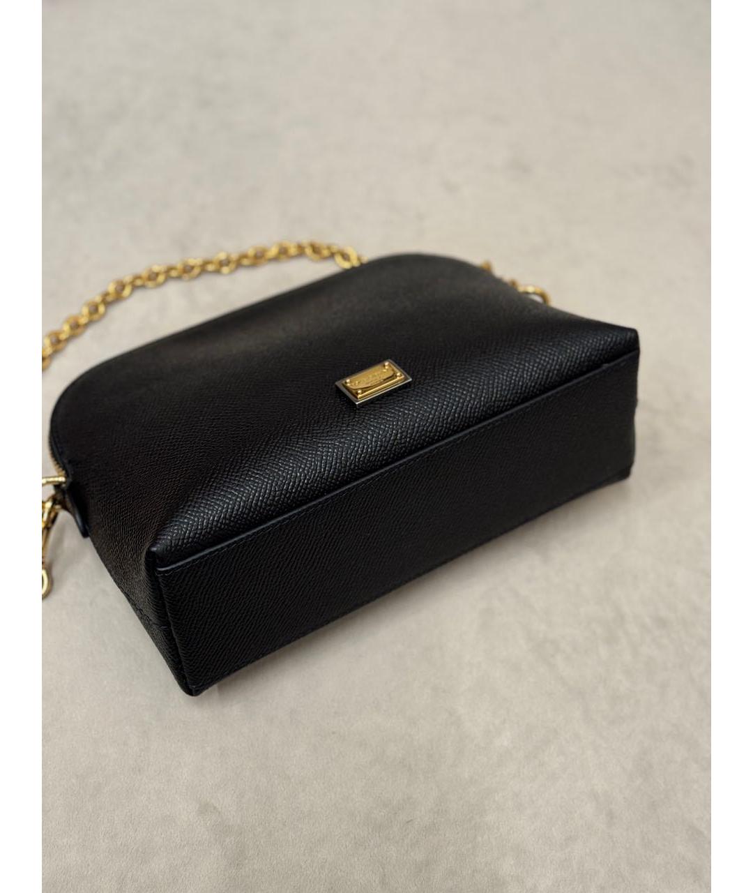 DOLCE&GABBANA Черная кожаная сумка через плечо, фото 6