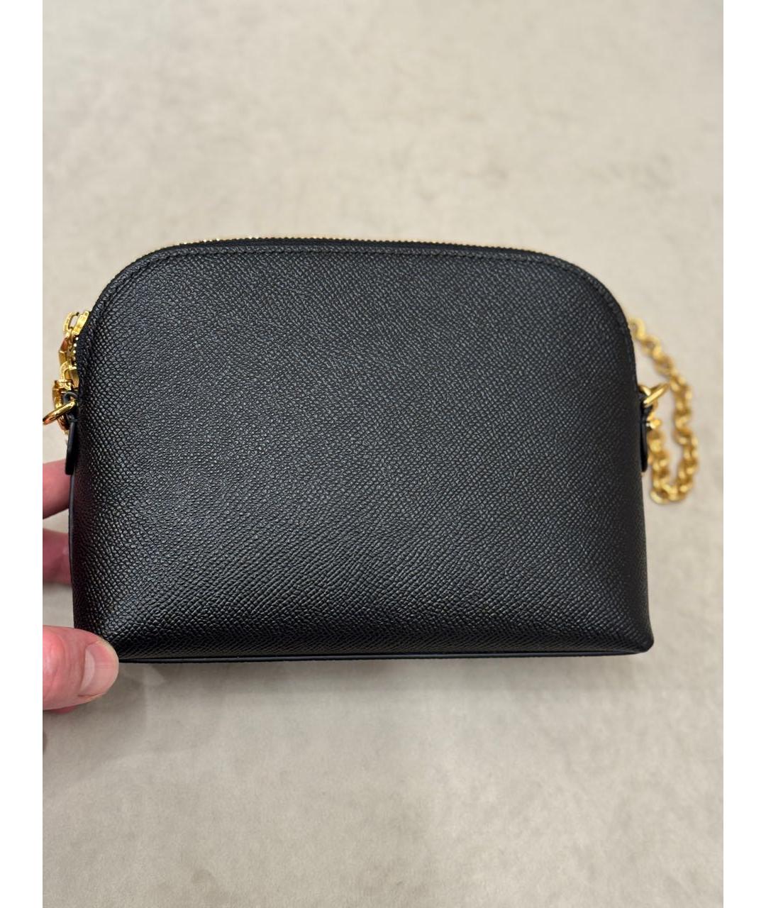 DOLCE&GABBANA Черная кожаная сумка через плечо, фото 7