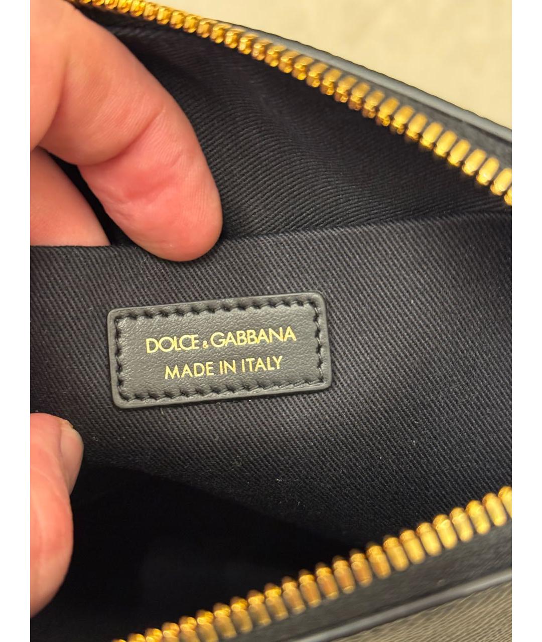 DOLCE&GABBANA Черная кожаная сумка через плечо, фото 8