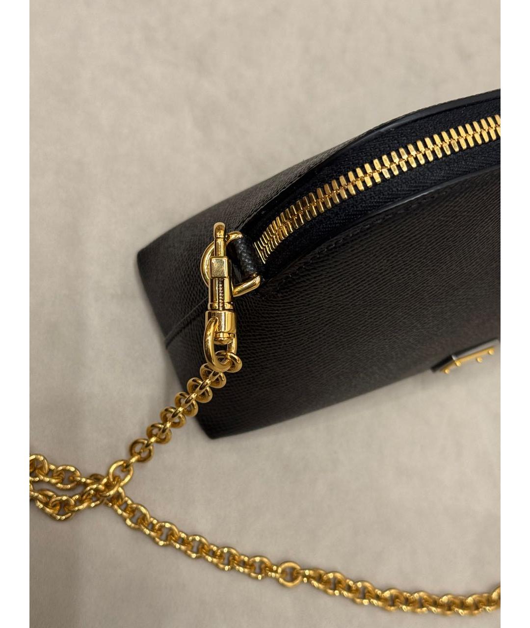 DOLCE&GABBANA Черная кожаная сумка через плечо, фото 4