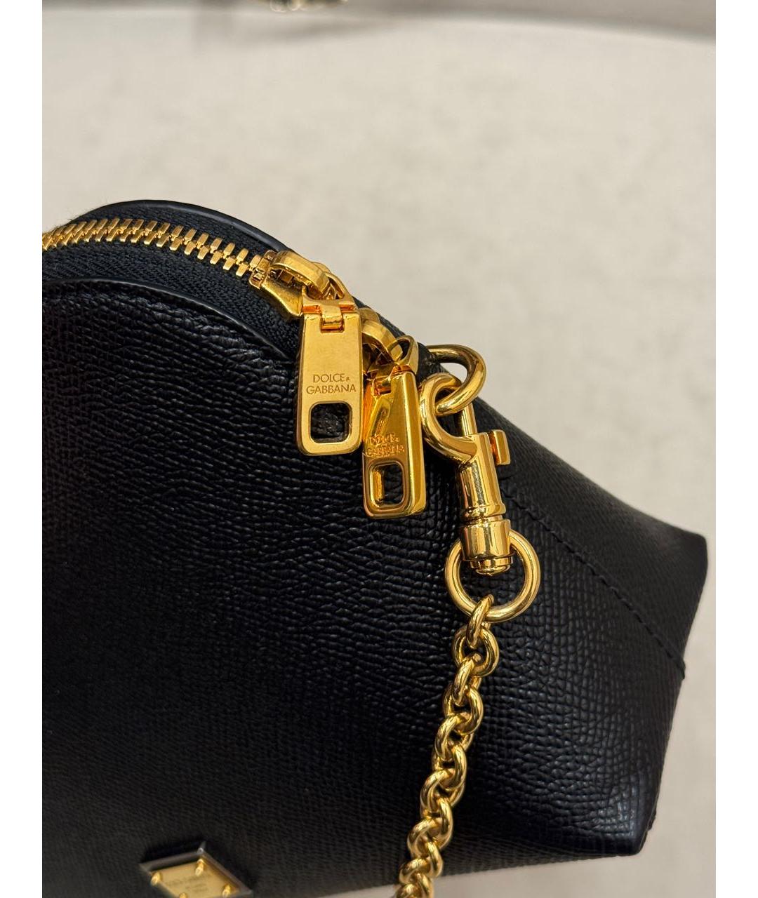 DOLCE&GABBANA Черная кожаная сумка через плечо, фото 5