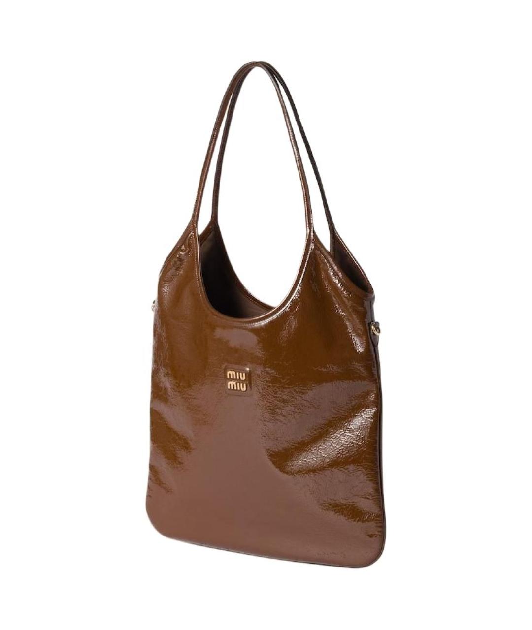 MIU MIU Коричневая кожаная сумка через плечо, фото 2