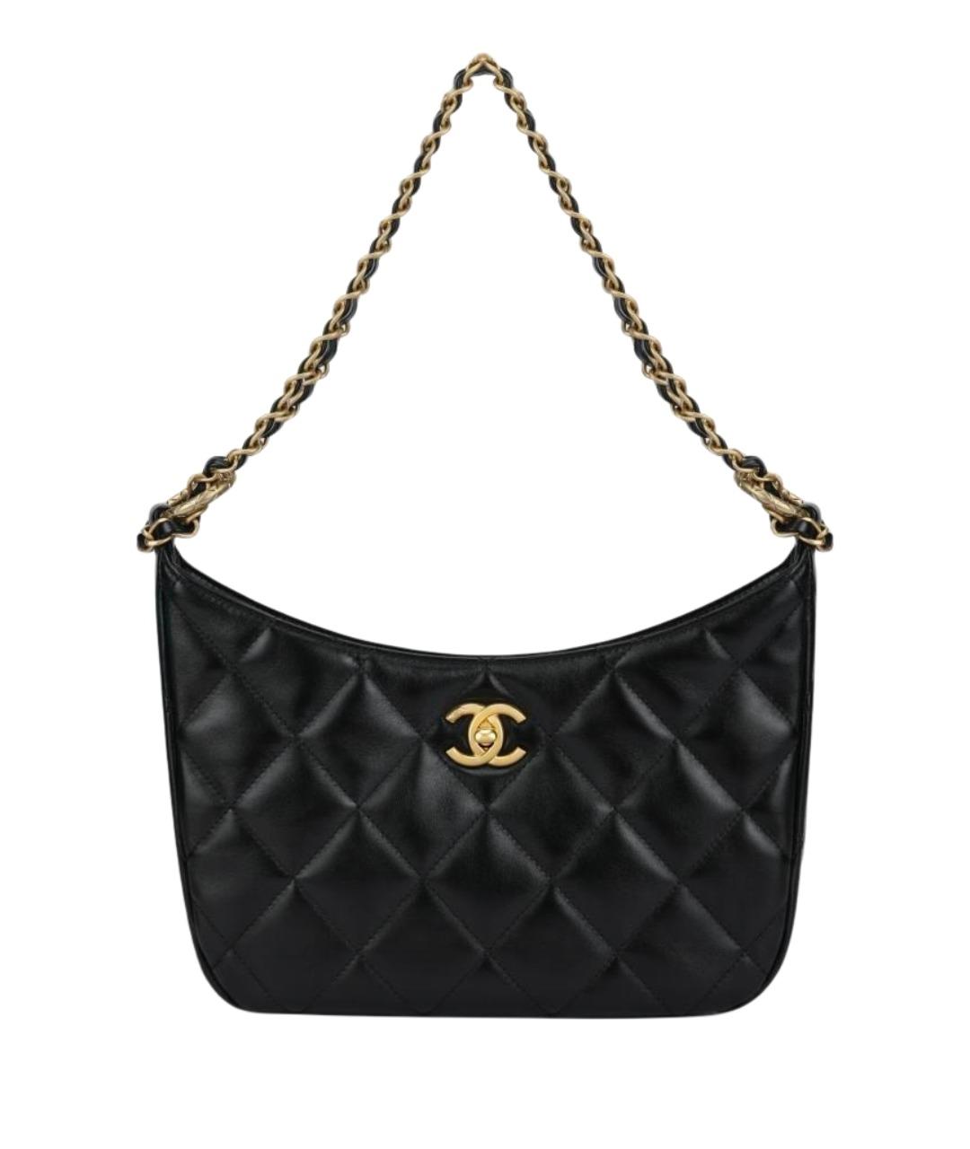CHANEL Черная кожаная сумка через плечо, фото 1
