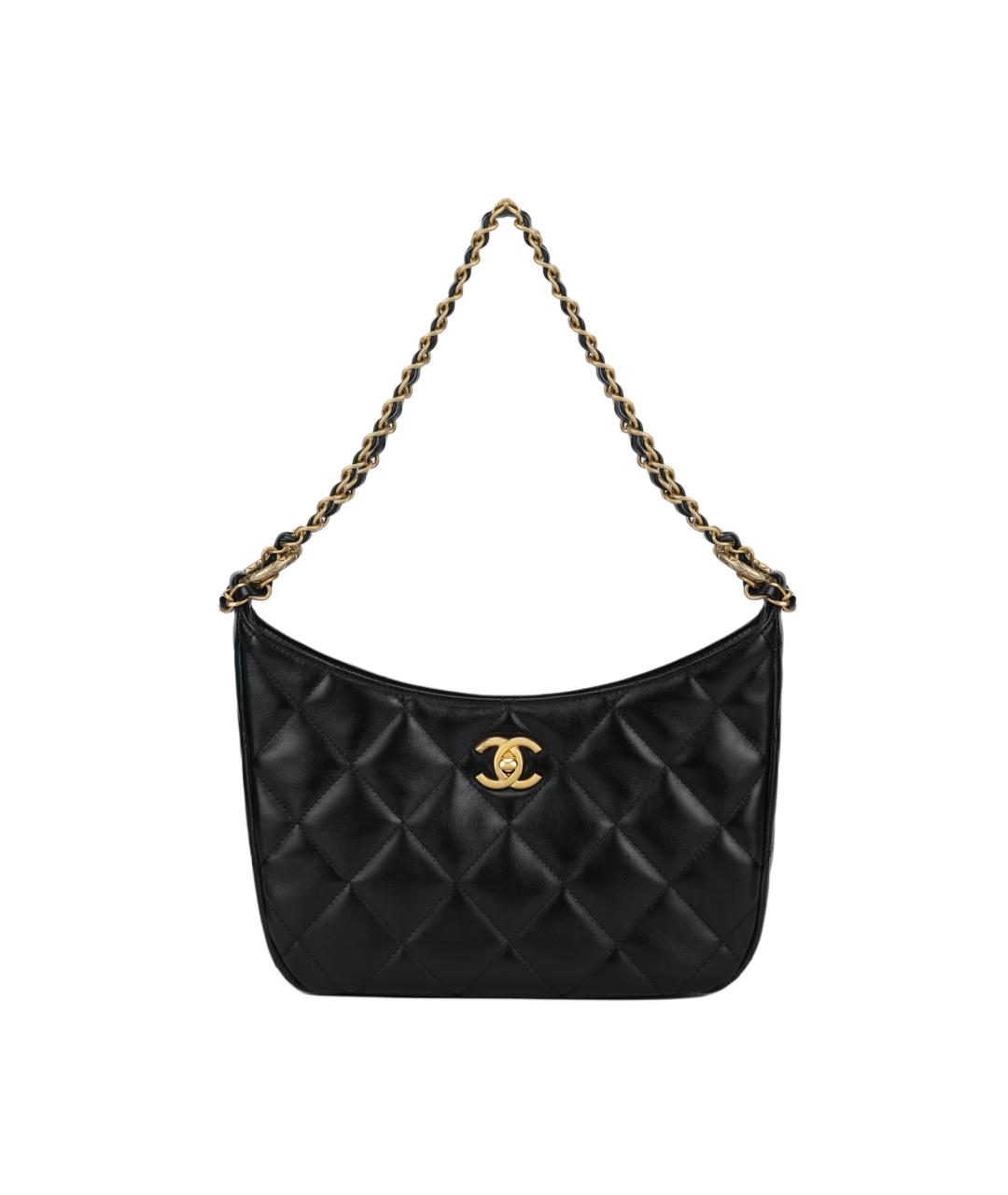 CHANEL Черная кожаная сумка через плечо, фото 5