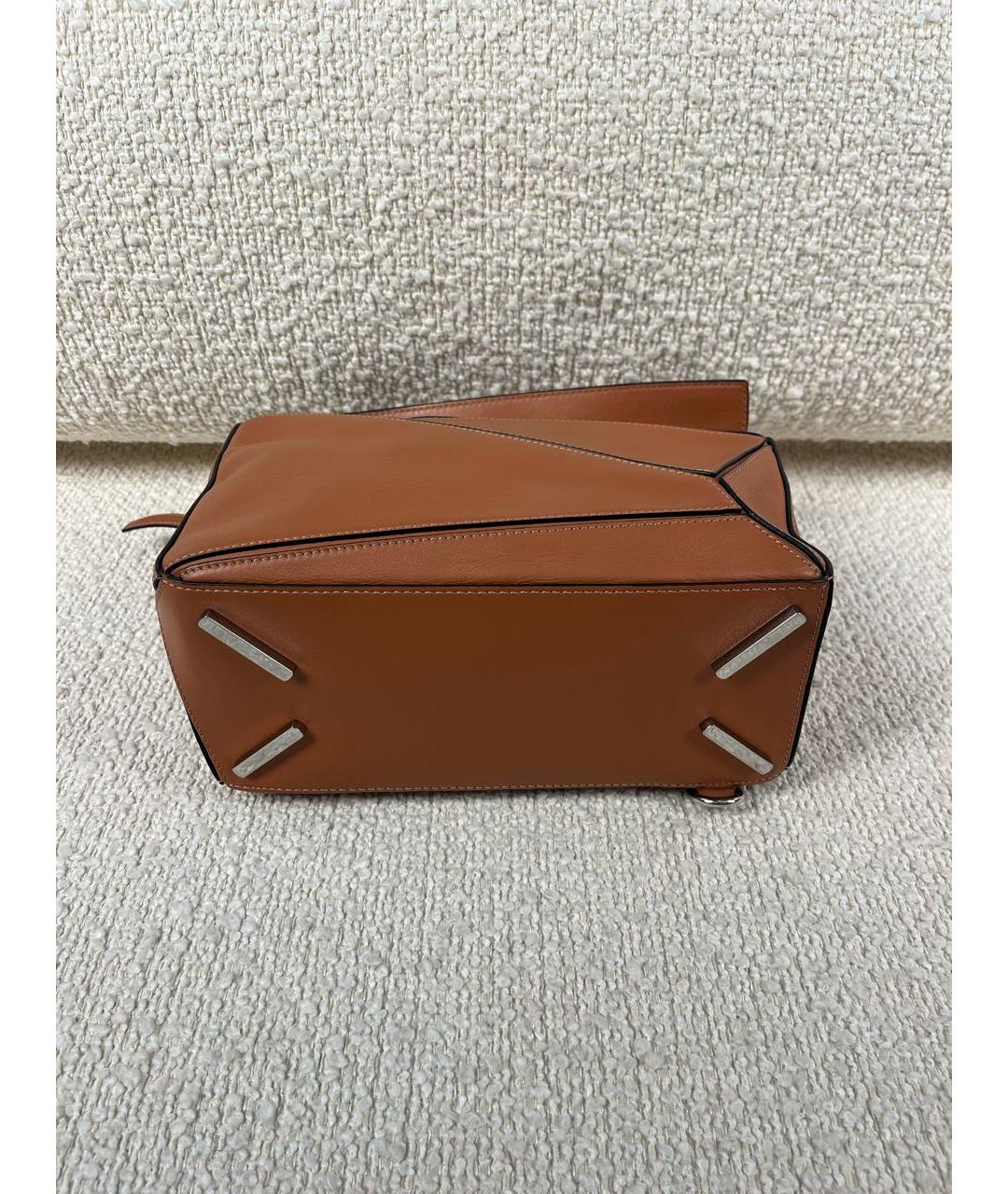 LOEWE Коричневая кожаная сумка с короткими ручками, фото 8