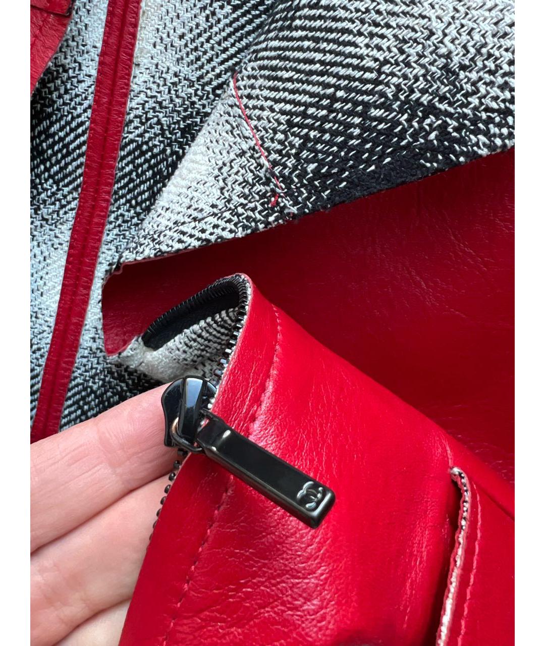 CHANEL Красный кожаный тренч/плащ, фото 6