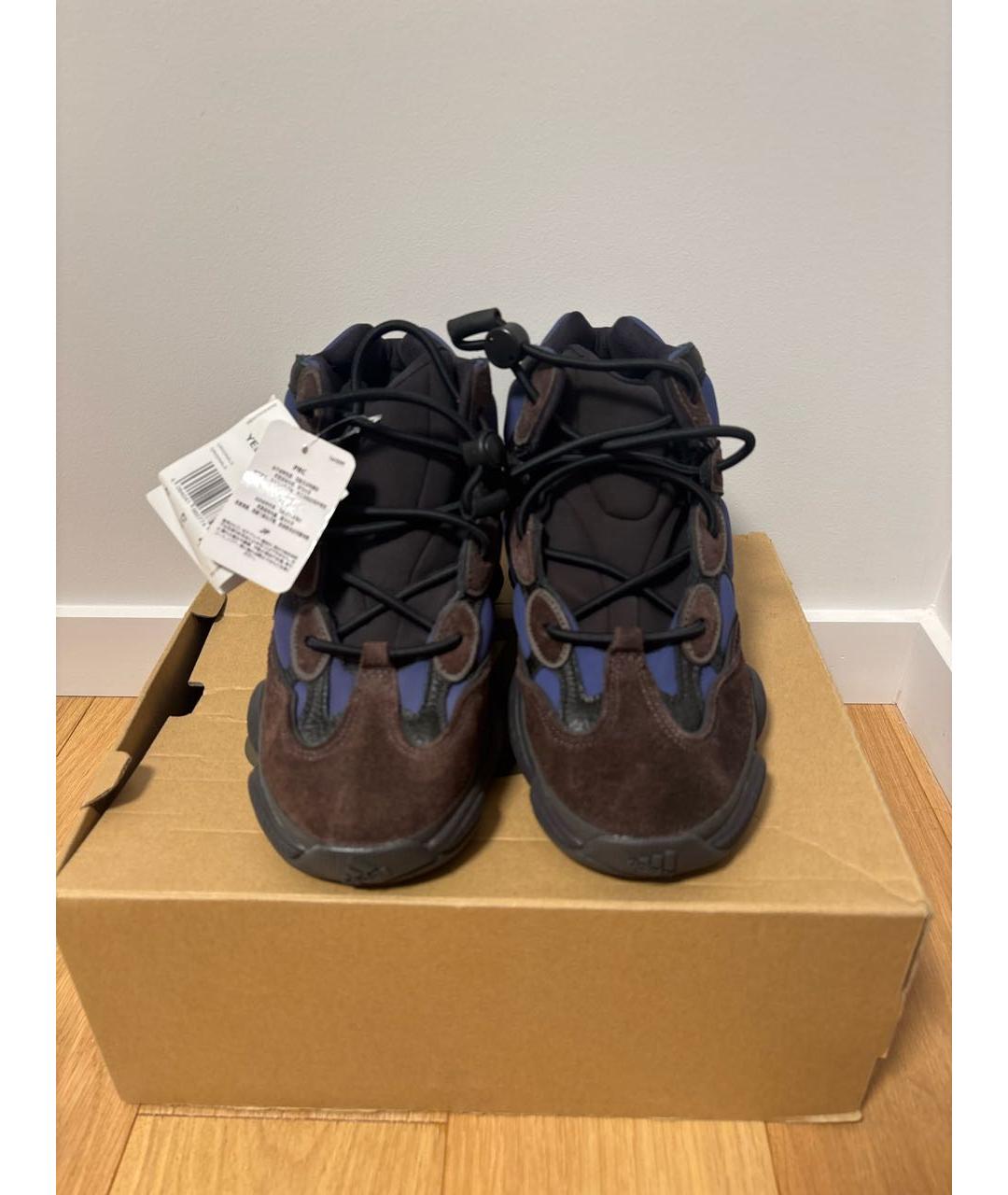 ADIDAS YEEZY Темно-синие замшевые кроссовки, фото 2