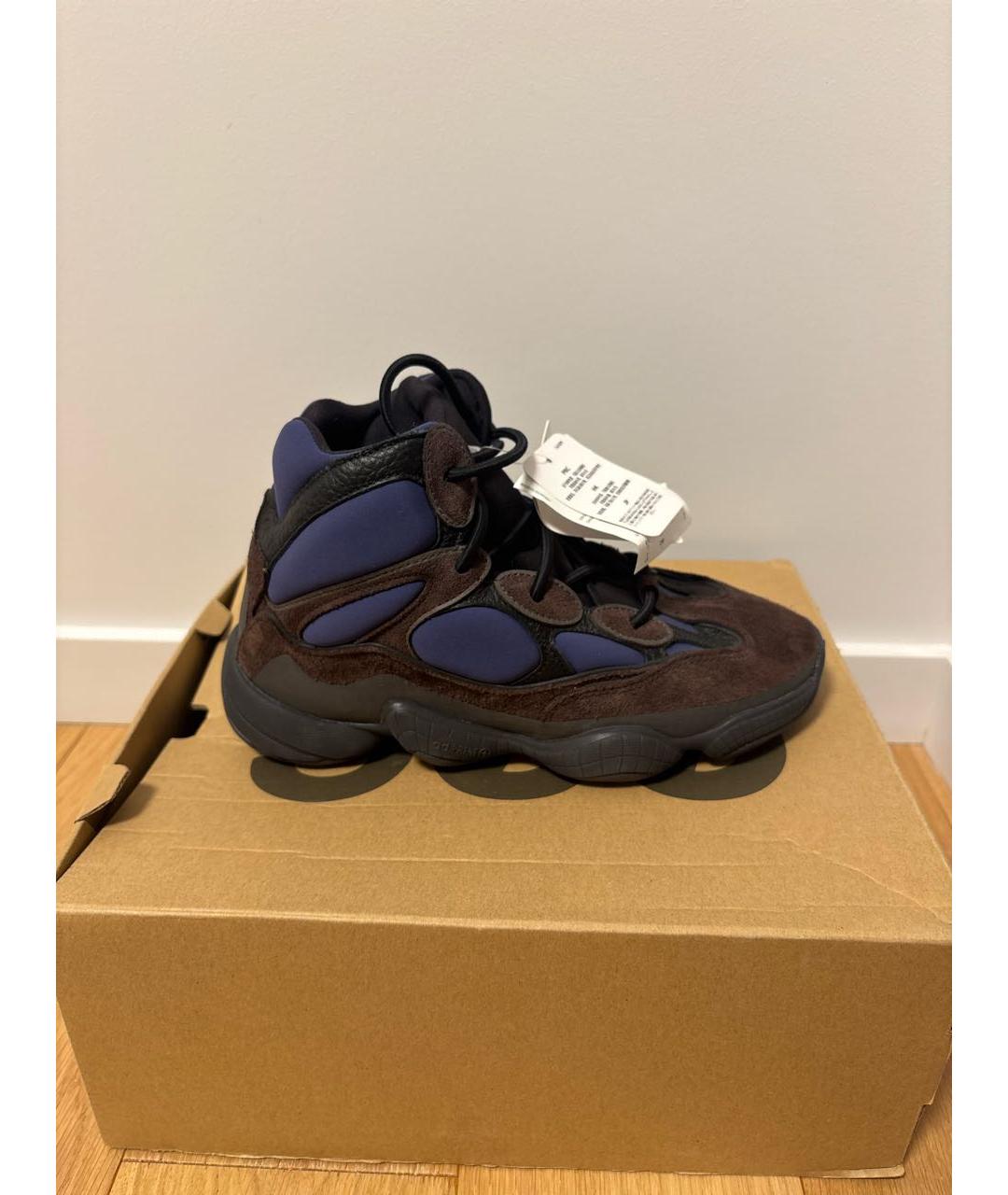 ADIDAS YEEZY Темно-синие замшевые кроссовки, фото 6