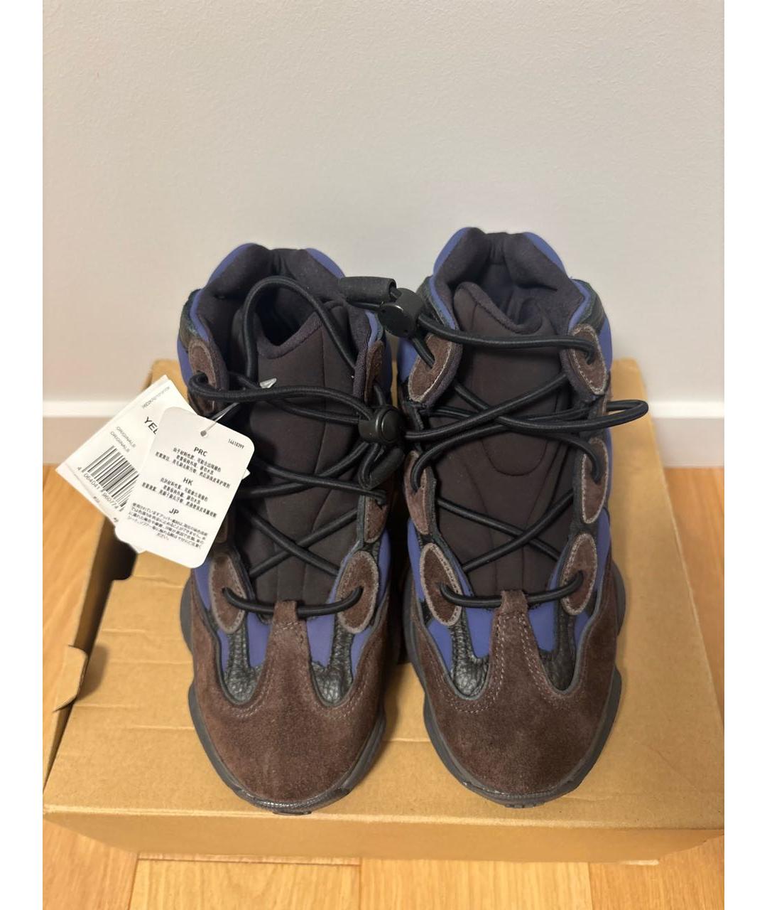 ADIDAS YEEZY Темно-синие замшевые кроссовки, фото 3