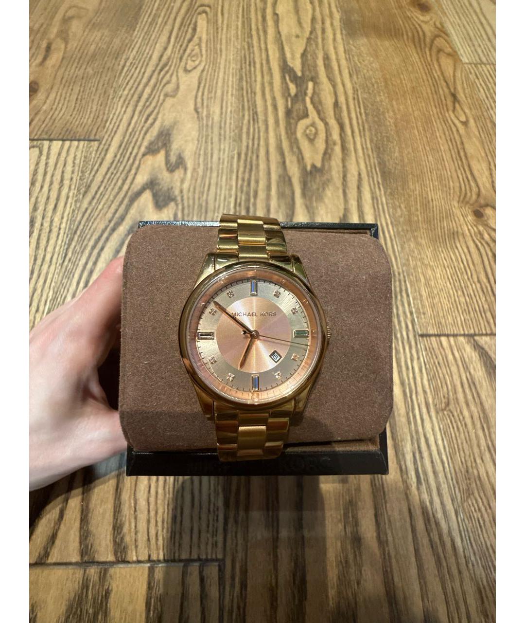 MICHAEL KORS Золотые стальные часы, фото 9