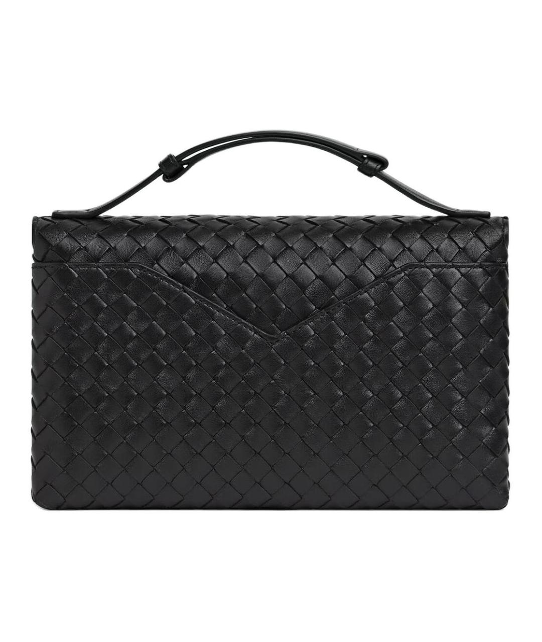 BOTTEGA VENETA Черная кожаная сумка через плечо, фото 5