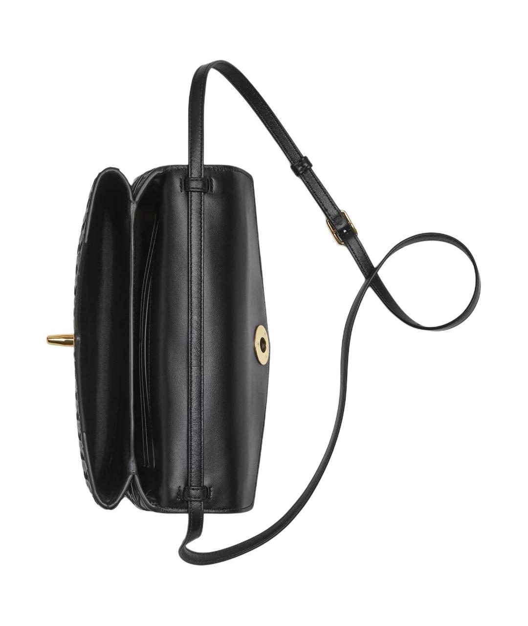 BOTTEGA VENETA Черная кожаная сумка через плечо, фото 2