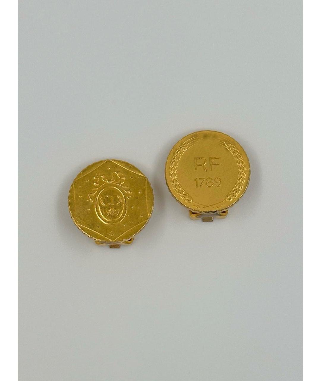 CHRISTIAN DIOR Золотые позолоченные клипсы, фото 9