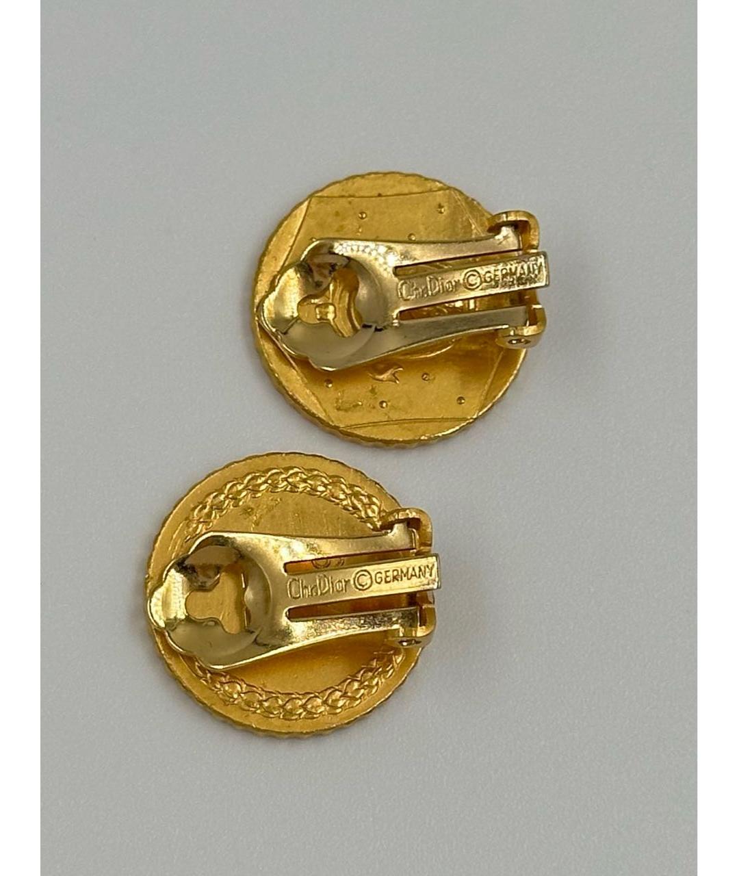 CHRISTIAN DIOR Золотые позолоченные клипсы, фото 7