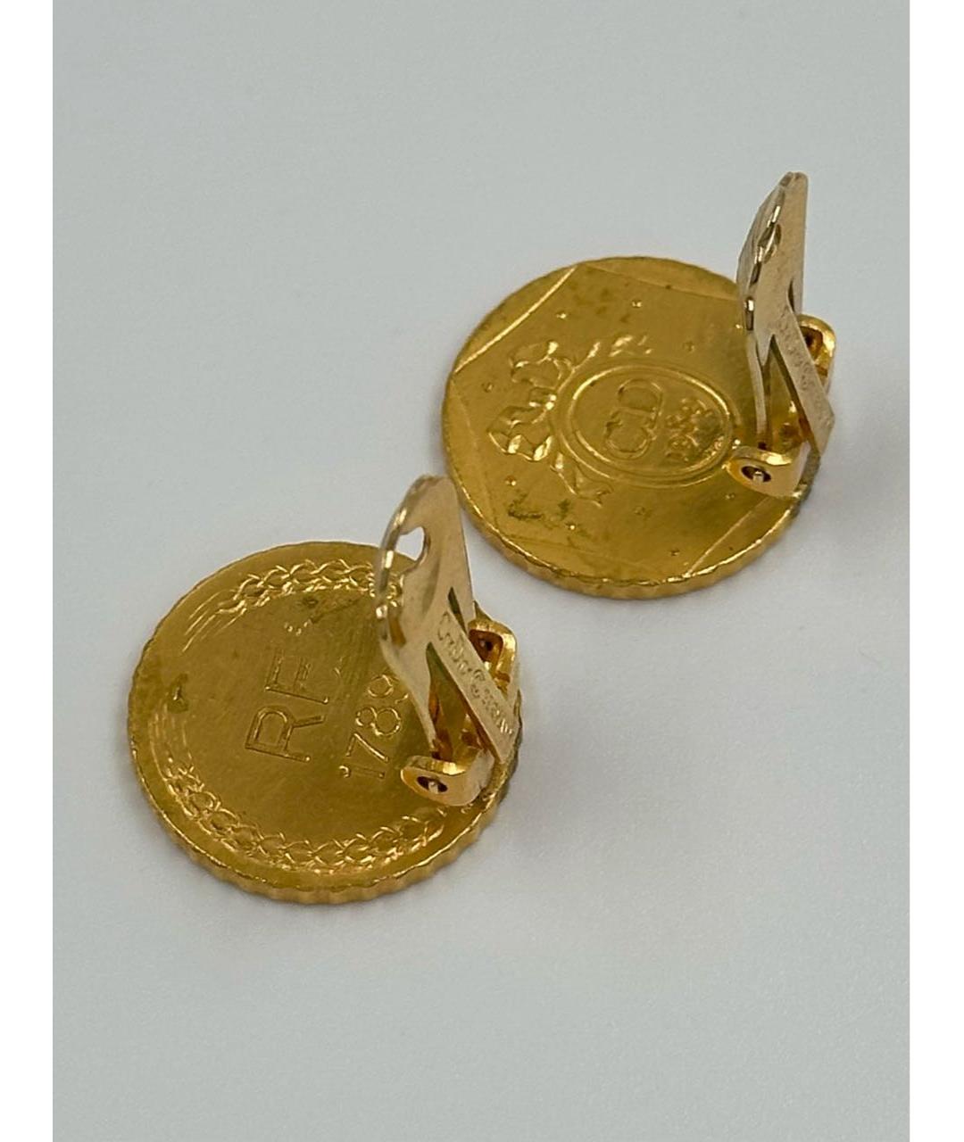 CHRISTIAN DIOR Золотые позолоченные клипсы, фото 6