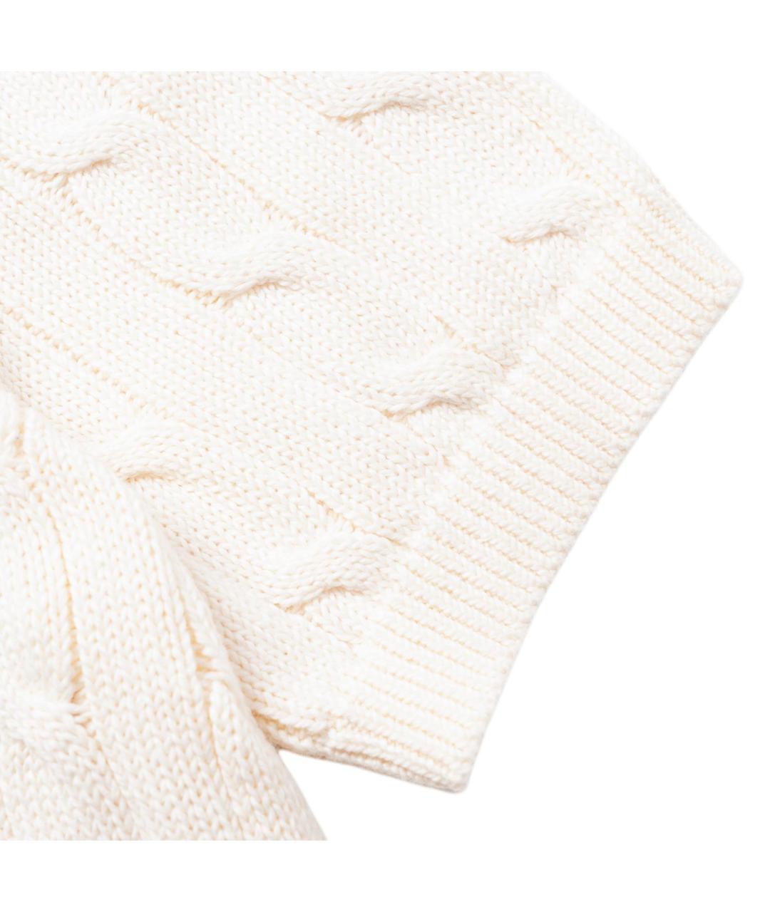 POLO RALPH LAUREN Бежевое хлопковое поло с коротким рукавом, фото 4