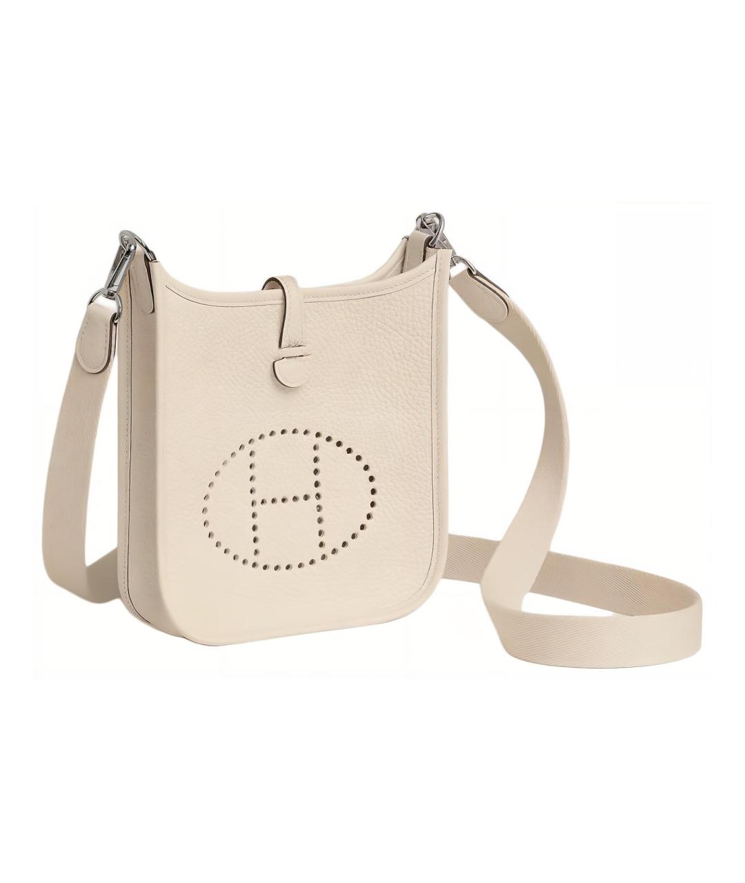 HERMES Бежевая кожаная сумка через плечо, фото 2