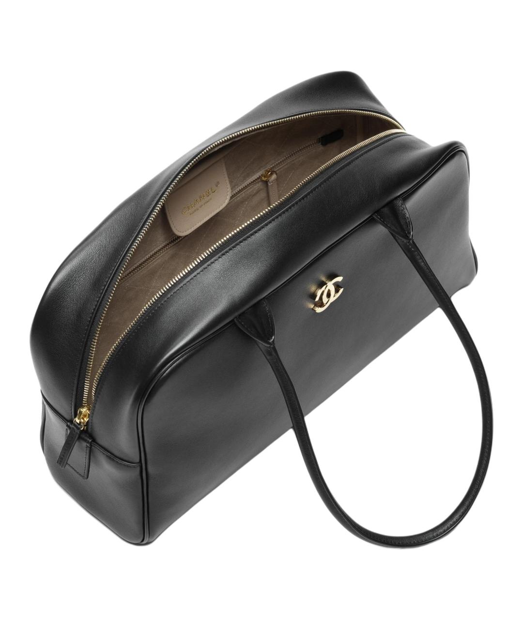 CHANEL Черная кожаная сумка через плечо, фото 4