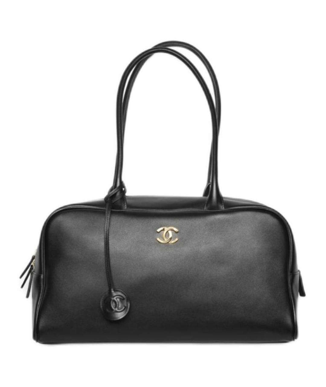 CHANEL Черная кожаная сумка через плечо, фото 1