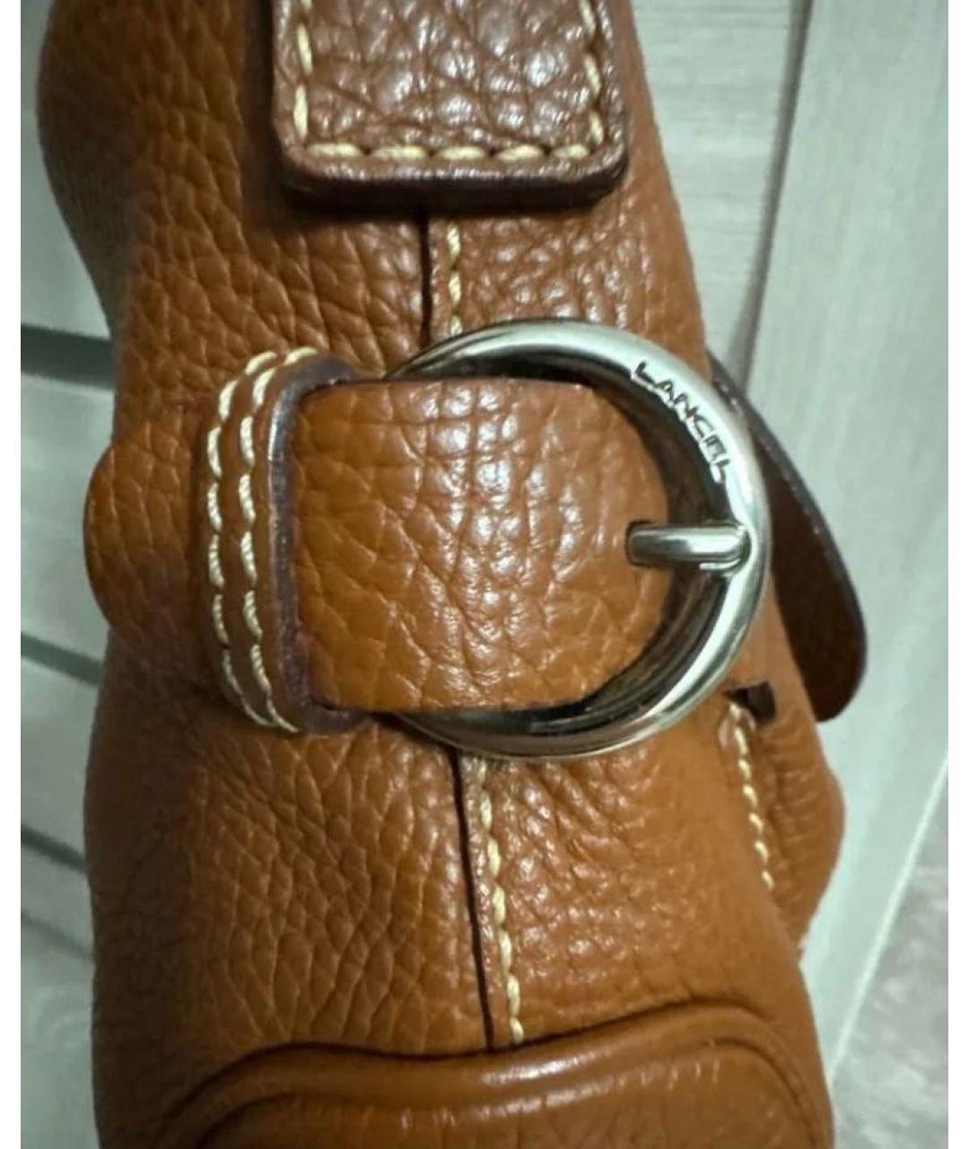LANCEL Коричневая кожаная сумка через плечо, фото 3