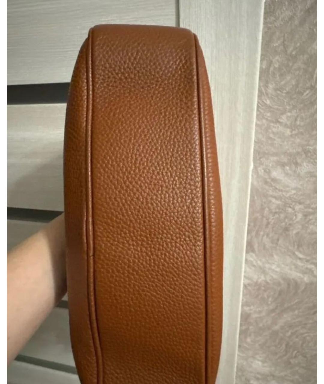 LANCEL Коричневая кожаная сумка через плечо, фото 5