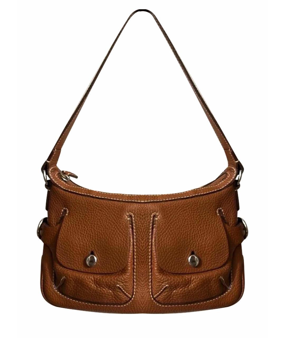 LANCEL Коричневая кожаная сумка через плечо, фото 1