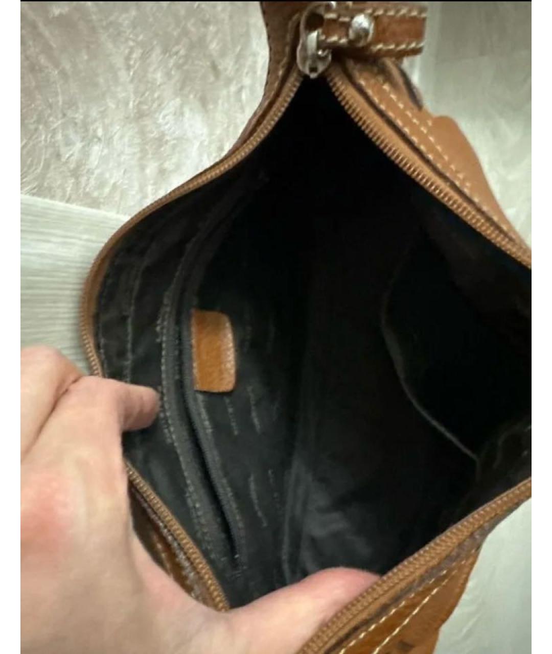 LANCEL Коричневая кожаная сумка через плечо, фото 4