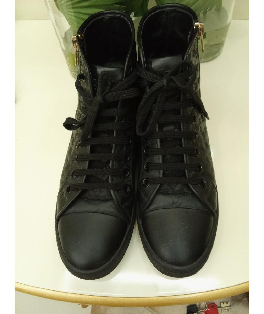 LOUIS VUITTON Черные кожаные кеды, фото 2