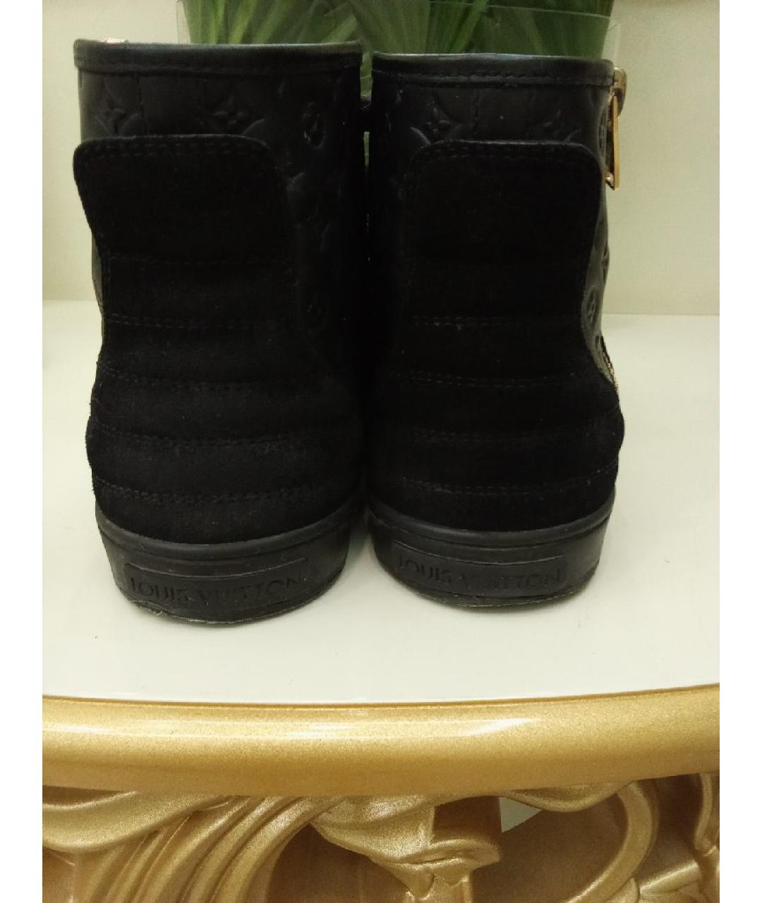 LOUIS VUITTON Черные кожаные кеды, фото 4