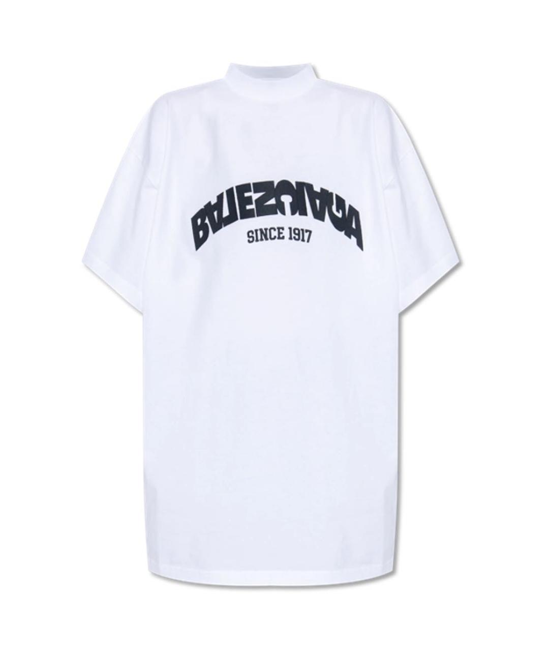 BALENCIAGA Белая хлопковая футболка, фото 1