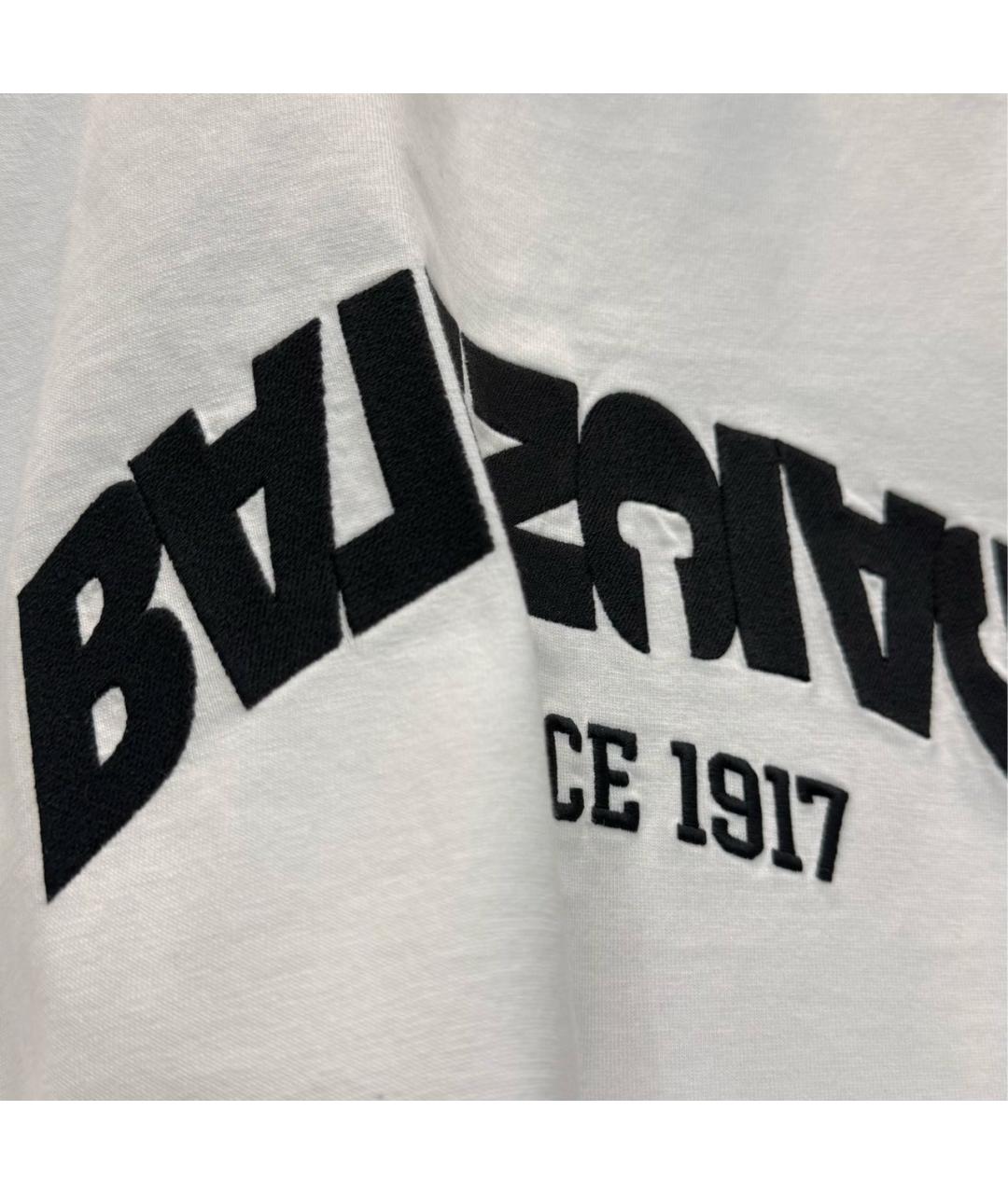 BALENCIAGA Белая хлопковая футболка, фото 5