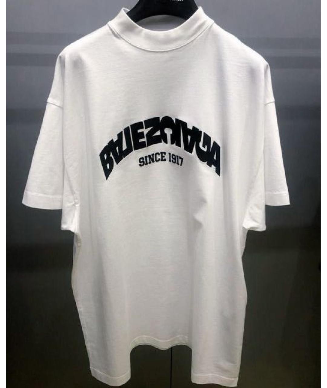 BALENCIAGA Белая хлопковая футболка, фото 2