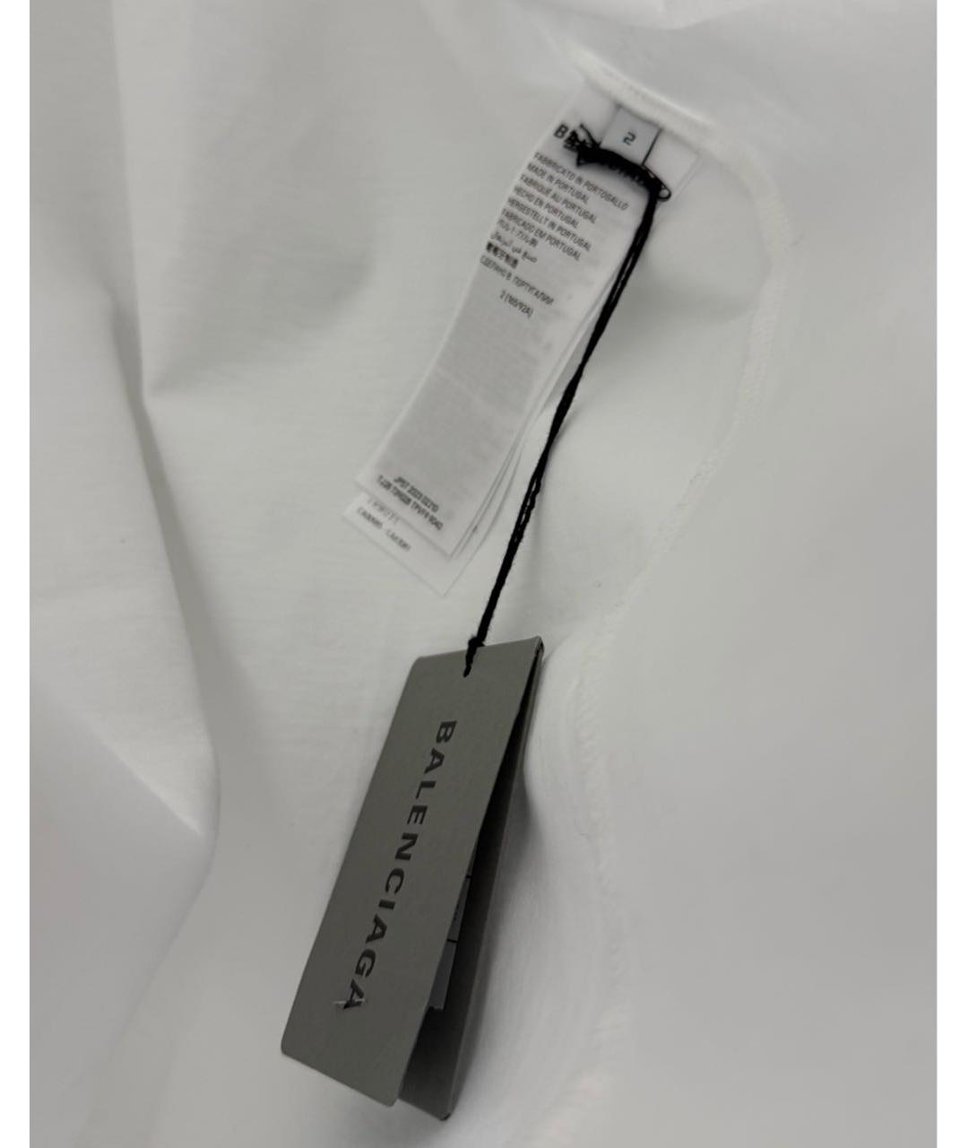 BALENCIAGA Белая хлопковая футболка, фото 6