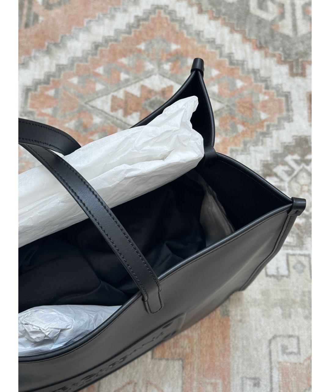 DOLCE&GABBANA Черная кожаная сумка тоут, фото 5