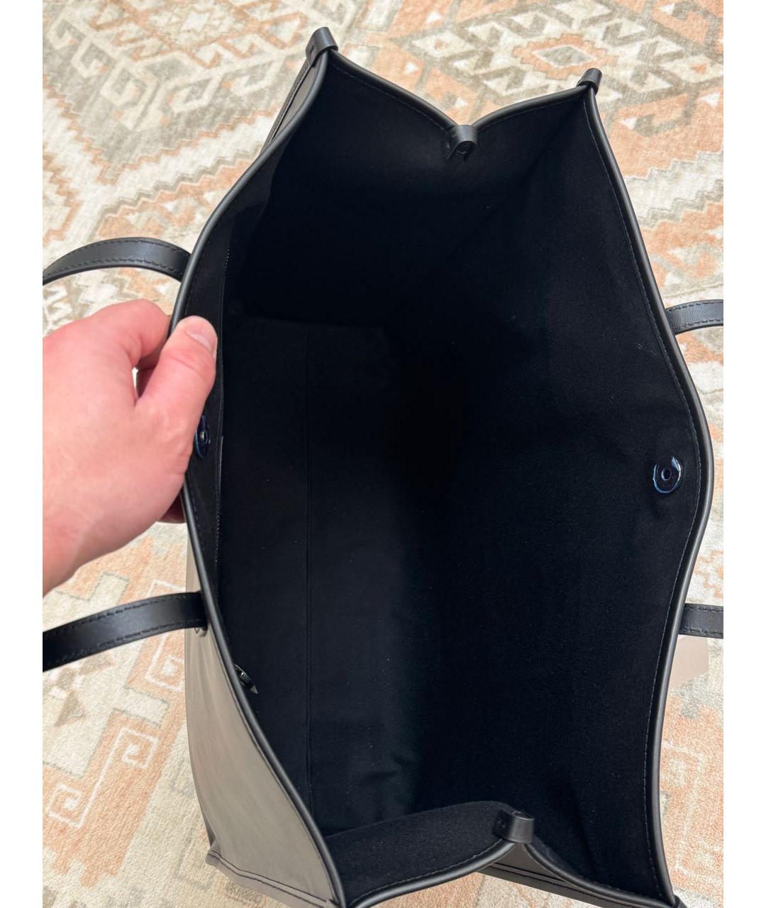 DOLCE&GABBANA Черная кожаная сумка тоут, фото 6