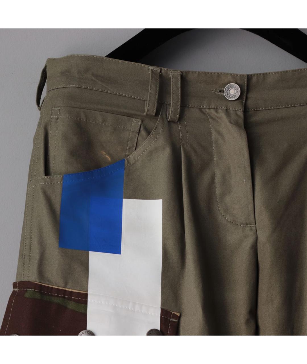 DOLCE&GABBANA Мульти хлопковые прямые брюки, фото 4