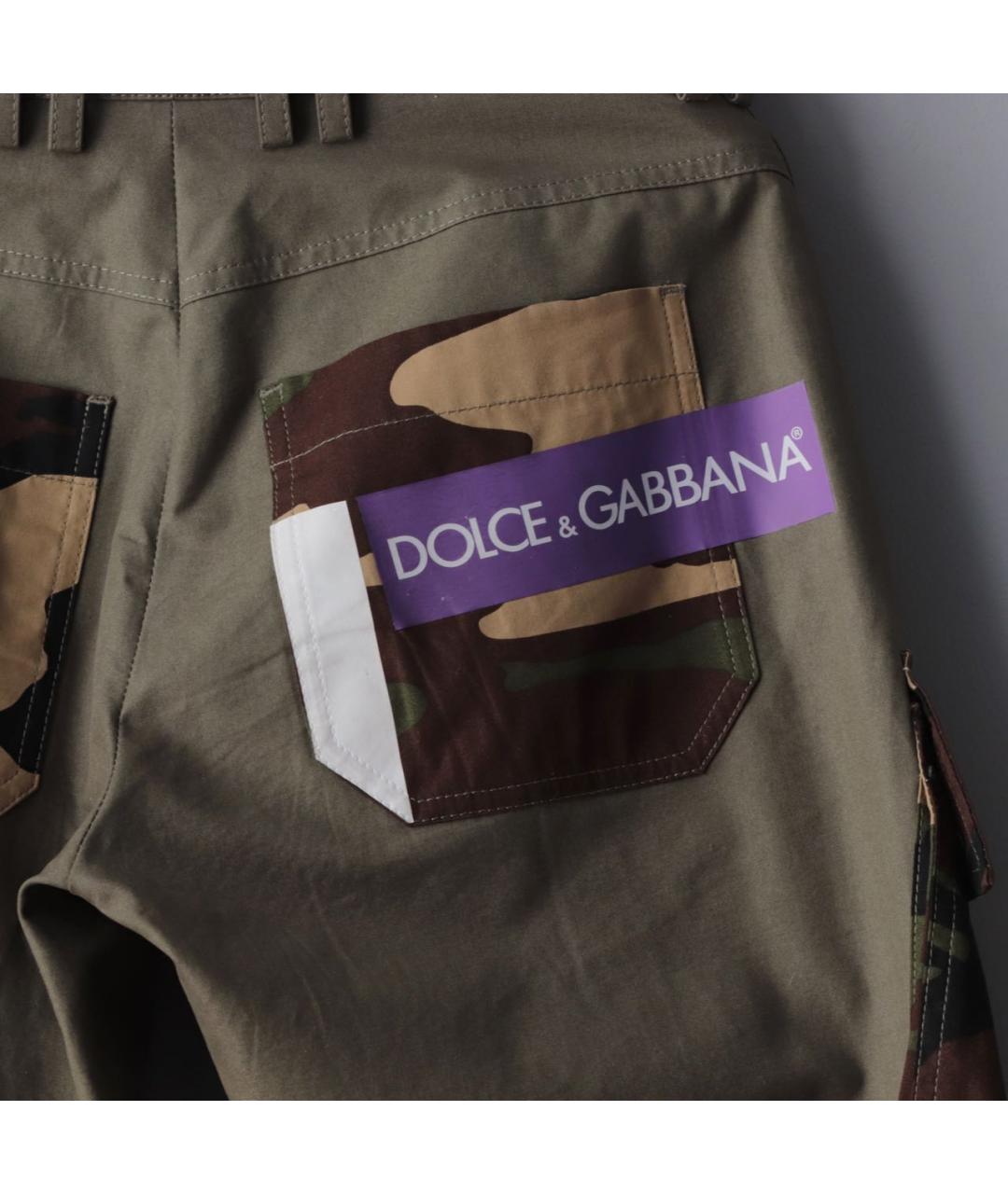 DOLCE&GABBANA Мульти хлопковые прямые брюки, фото 7