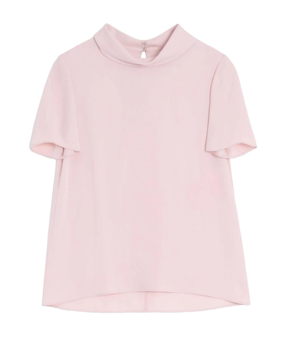 VALENTINO Розовая шелковая футболка, фото 1