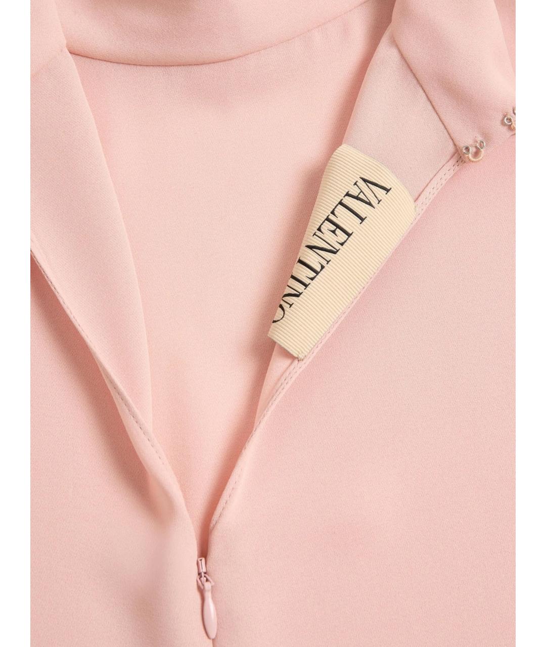 VALENTINO Розовая шелковая футболка, фото 5