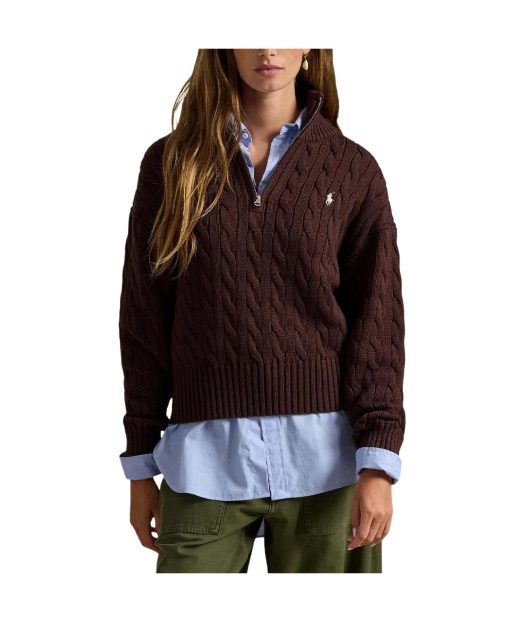 POLO RALPH LAUREN Коричневый джемпер / свитер, фото 4