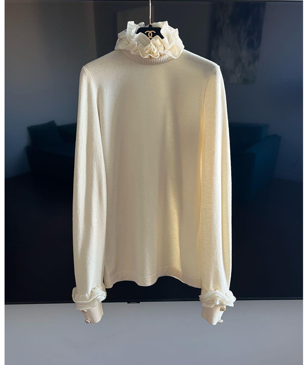 CHANEL Бежевый шерстяной джемпер / свитер, фото 5