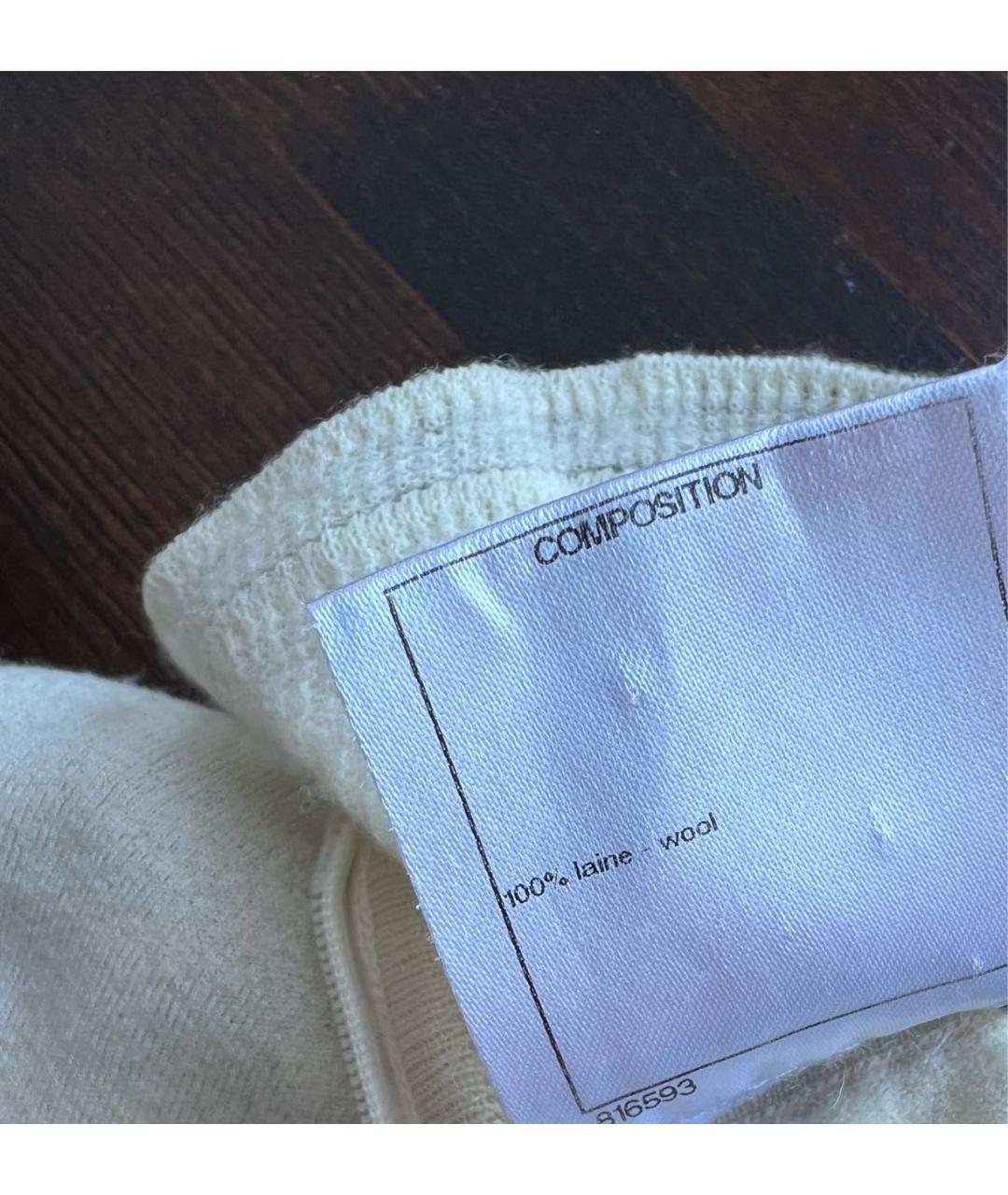 CHANEL Бежевый шерстяной джемпер / свитер, фото 4