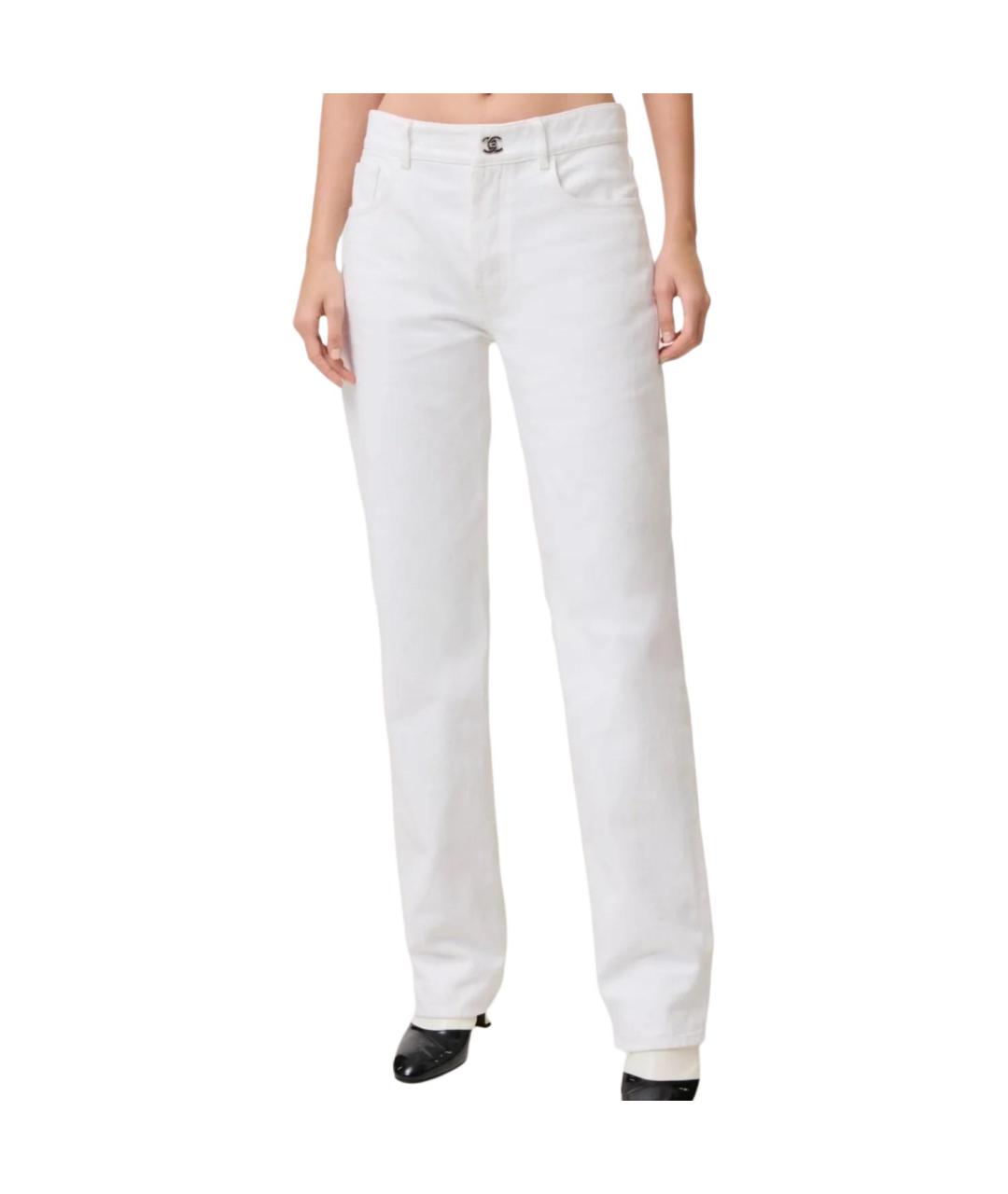 CHANEL Белые прямые джинсы, фото 5