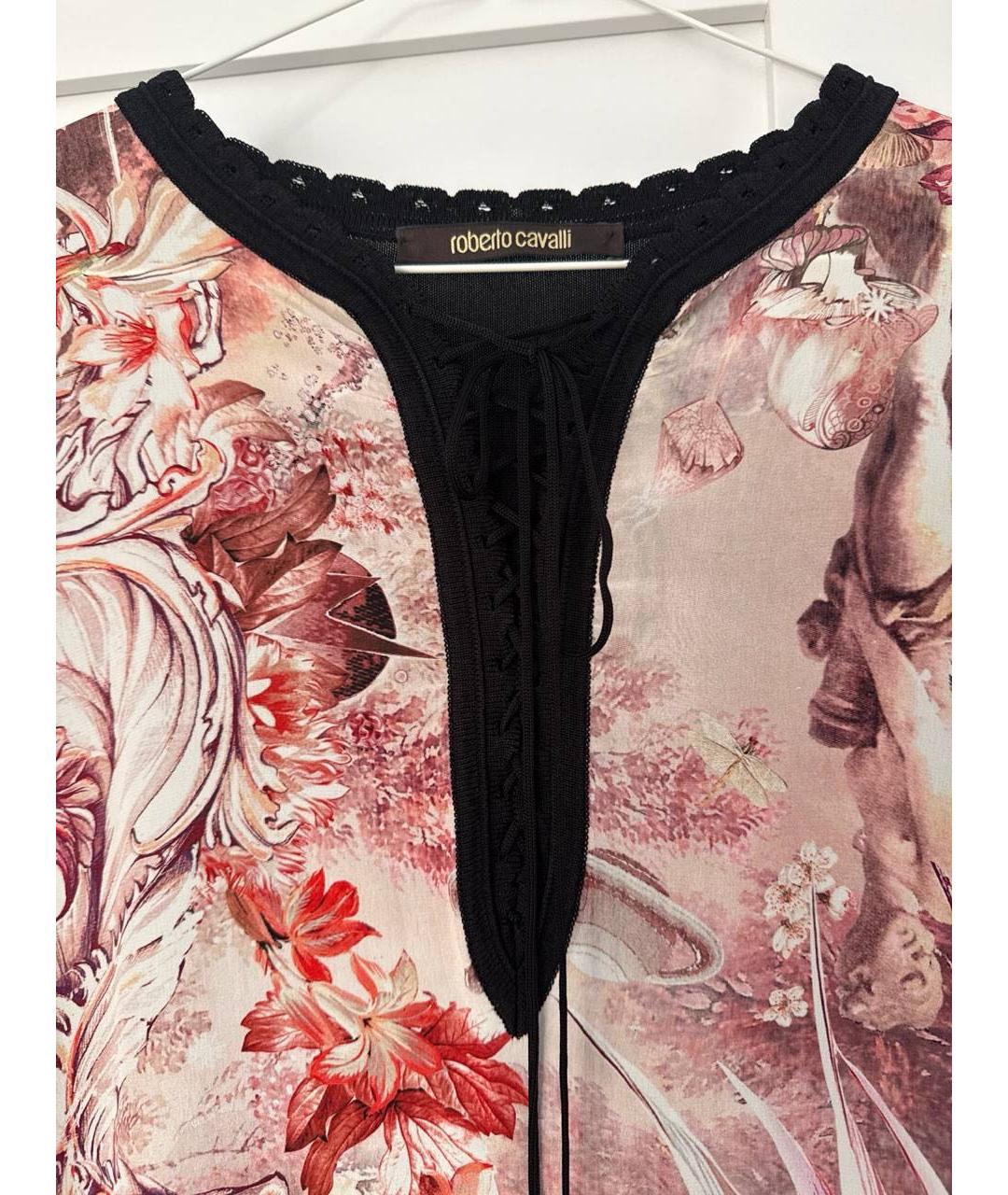 ROBERTO CAVALLI Мульти шелковое повседневное платье, фото 3