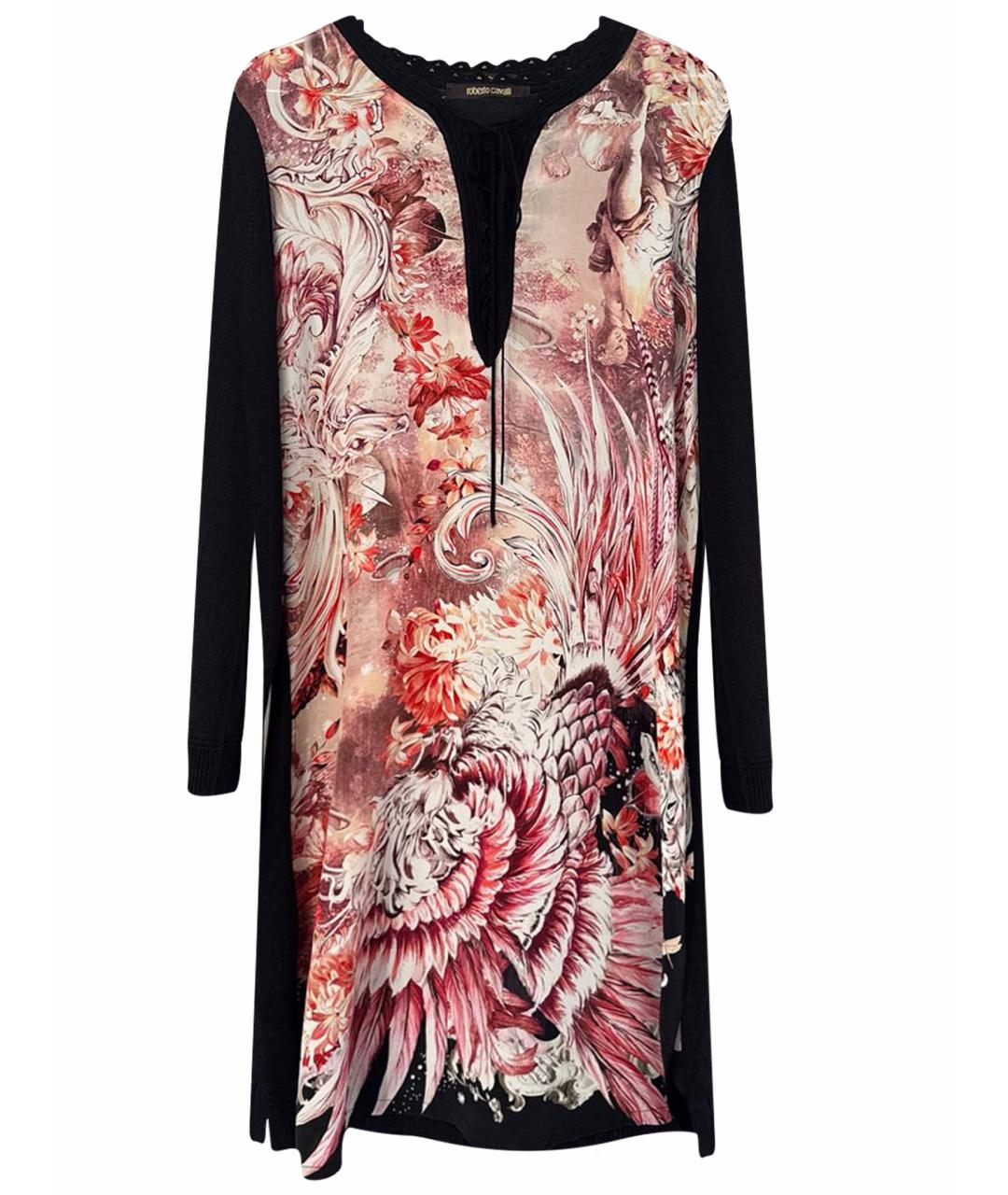 ROBERTO CAVALLI Мульти шелковое повседневное платье, фото 1