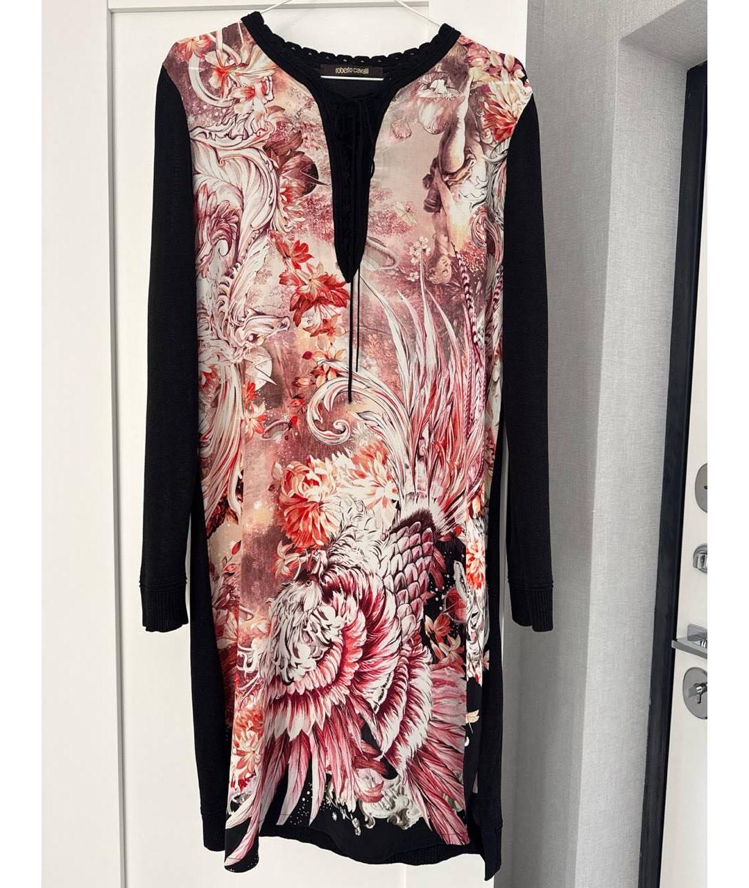 ROBERTO CAVALLI Мульти шелковое повседневное платье, фото 7