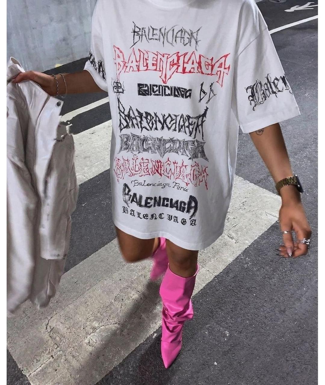 BALENCIAGA Белая хлопковая футболка, фото 8