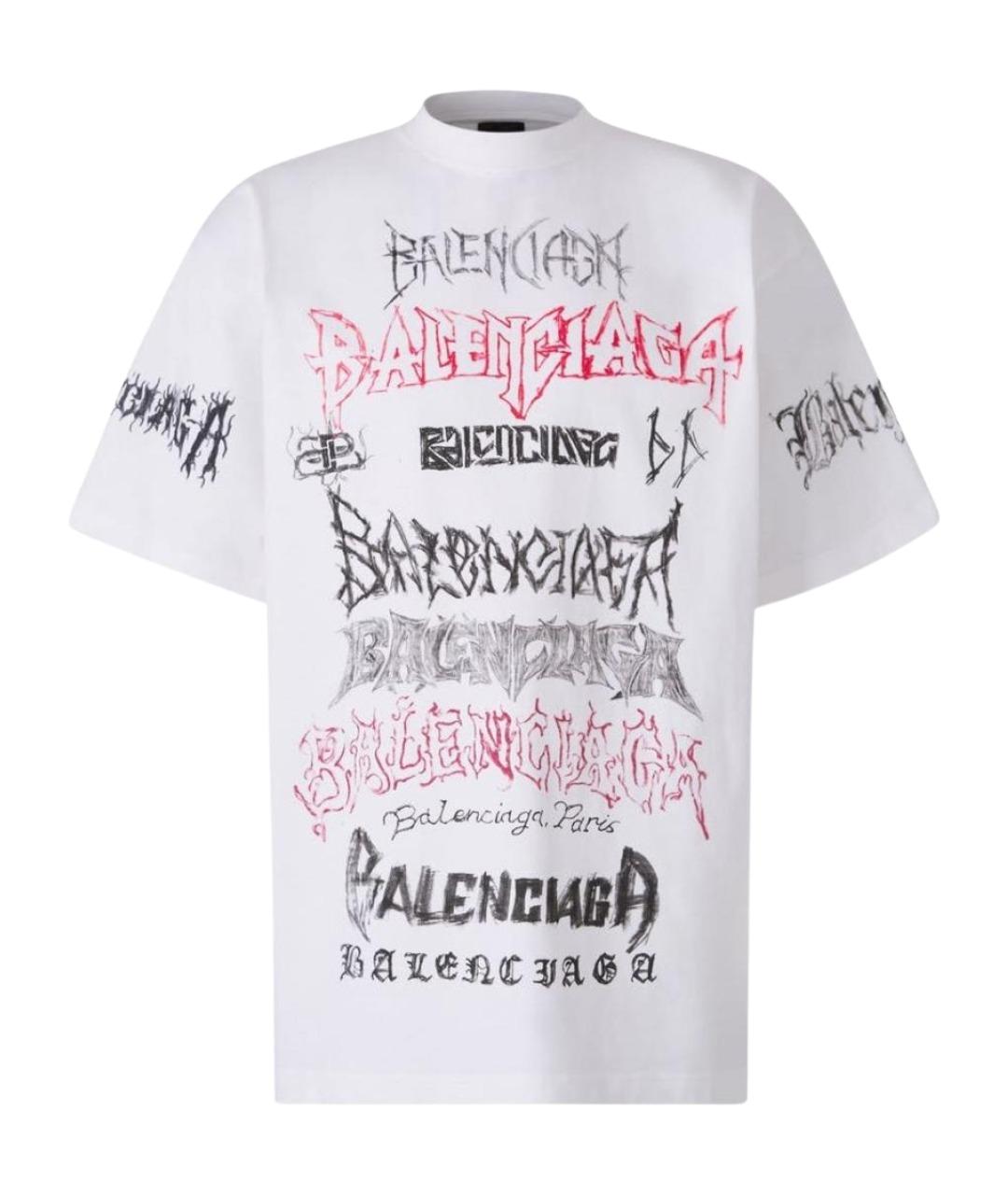 BALENCIAGA Белая хлопковая футболка, фото 1